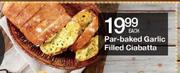 Par-Baked Garlic Filled Ciabatta-Each