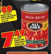 All Gold Tomato And Onion Braai Relish-410g Each