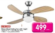 Goldair Wood Ceiling Fan With 1 Light-106cm(GCF-132)