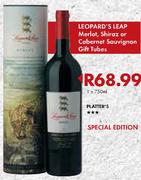 Leopard's Leap Merlot Or Shiraz In Gift Tubes-750ml