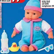 Tutu Love Baby Doll Set With Sunglasses - 30cm