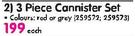 Home 3 Piece Cannister Set-Each