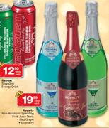 Royalty Non-Alcoholic Sparkling Fruit Juice Drink, Red Grape, Blueberry-750ml Each