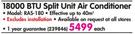 Goldair 18000 BTU Split Unit Air Conditioner RAS-180