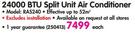 Goldair 24000 BTU Split Unit Air Conditioner RAS240