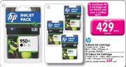 HP 1 Black 950XL  And 3 Colour Ink Cartridge Set 951XL