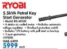 Ryobi 5.5KVA Petol Key Start Generator RG6900K