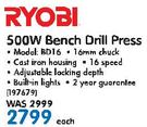 Ryobi 500W Bench Drill Press BD16