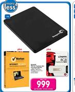 Seagate 1TB 2.5" Portable Slim Hard Drive Bundle