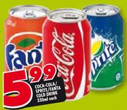 Coca-Cola/Sprite/Fanta Cold Drink-330ml Each