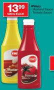 Wimpy Mustard Sauce Tomato Sauce-500ml Each
