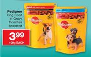 Pedigree Dog Food In Gravy Pouches Assorted-100g Each