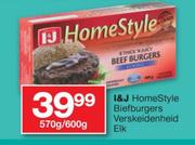 I & J homestyle Biefburgers Verskeidenheid-570/600g Elk