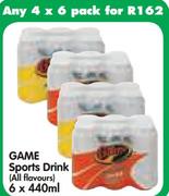 Game Sports Drink(All Flavours)-6 x 440ml-4's
