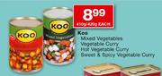 Koo Mixed Vegetables/Vegetable Curry/Hot Vegetable Curry/Sweet & Spicy Vegetable Curry-410g/420g Eac