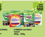 Cheerios And Milo Cereal-4x480g-500g