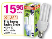 Osram 11W Energy Saving Globe-Each