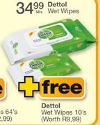 Dettol Wet Wipes-50's+ Free Dettol Wet Wipes-10's
