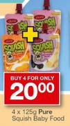 4X125g Pure Squish Baby Food-Each