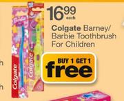 Colgate Barney/Barbie Toothbrush For Children-Each