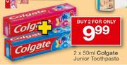 2X50ml Colgate Junior Toothpaste