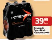 Powerade Sport Drink Assorted-6 x 500ml Each