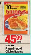 Iceland Frozen Breaded Chicken Burgers-550gm Each