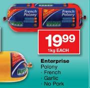 Enterprise French Polony/Garlic/No Pork-1kg Each
