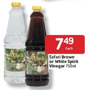 Safari Brown Or White Spirit Vinegar-750ml Each