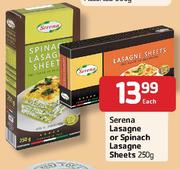 Serena Lasagne or Spinach Lasagne Sheets-250g Each