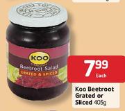 Koo Beetroot Grated Or Sliced-405g Each