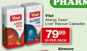 Vital Allergy Ease/Liver Rescue Capsules-30 Per Pack