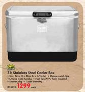  Camp Master 51L Stainless Steel Cooler Box-Each