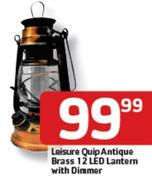 Leisure Quip Antique Brass 12 LED Lantern With Dimmer