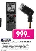 Olympus VN-711PC Voice Recorder With ME-52W Microphone-Each