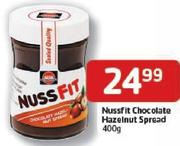 Nussfit Chocolate Hazeinut Spread-400Gm