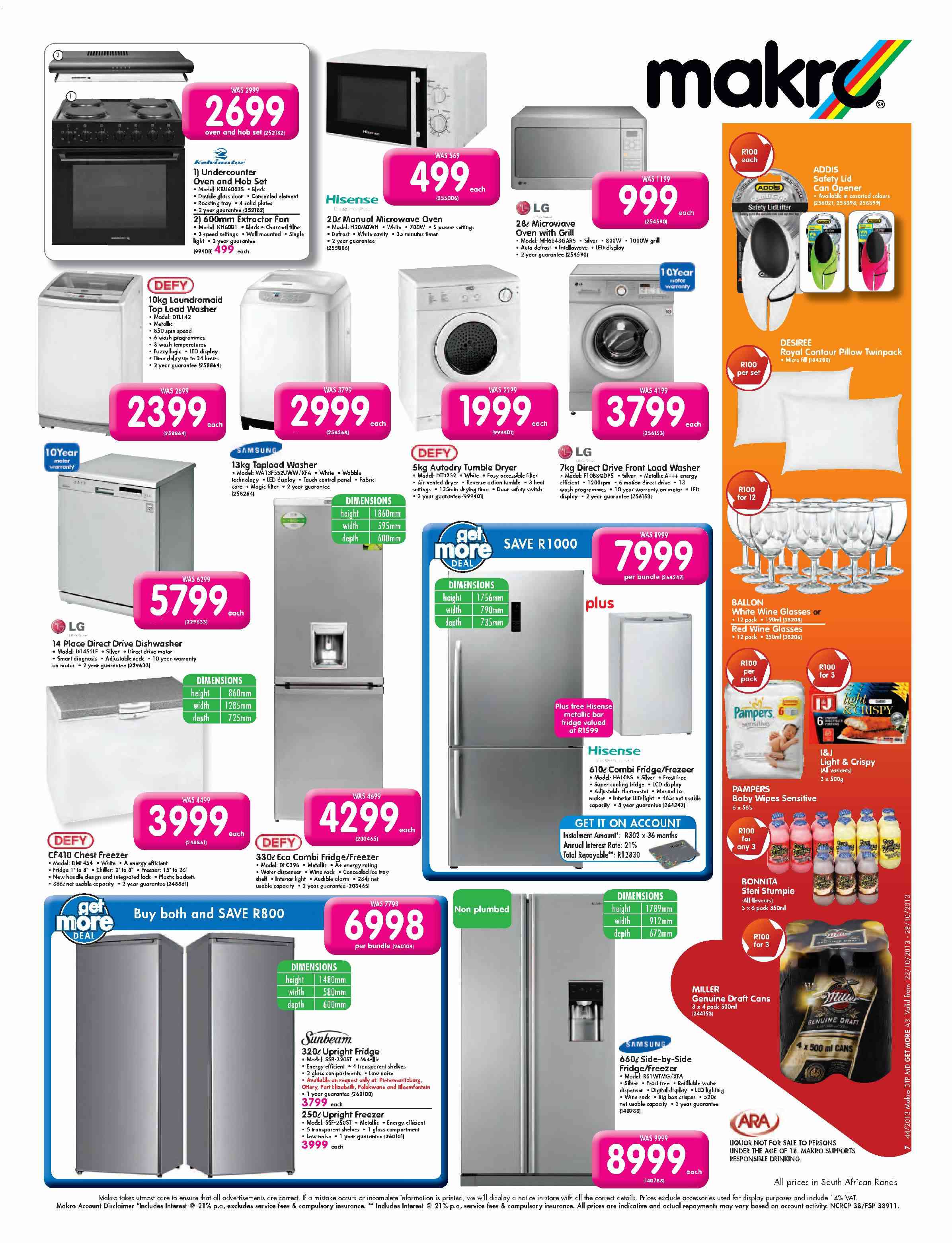 Special Defy 330L Eco Combi Fridge/FreezerEach — www.guzzle.co.za