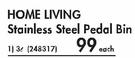 Home Living Stainless Steel Pedal Bin-3L Each