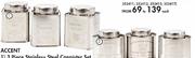 Accent 3 Piece Stainless Steel Connister Set-Per Set