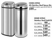 Home Living 40L Stainless Steel Sensor Bin-Each