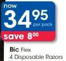 Bic Flex 4 Disposable Razors-Per Pack