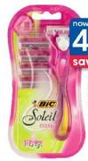 Bic Soleil Easy Disposable Razors+4 Cartridges-Per Pack