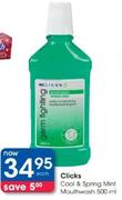 Clicks Cool & Spring Mint Mouthwash-500ml Each