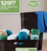 Italian Rattan-Look Linen Bin-Each