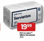PnP no name White Serviettes-200's 