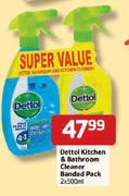 Dettol Kitchen & Bathroom Cleaner Banded Pack-2 x 500ml