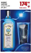 Bombay Sapphire London Dry Gin-750ml Plus Glass