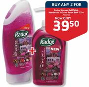 Radox Shower Gel 2x250ml, Handwash 2x300ml or Foam Bath 2x300ml