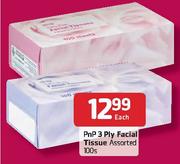 Pnp 3 Ply Facial Tissue-100's Each-