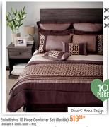 DesertHaze Design Emberllished 10 Piece Comforter Set(Double)